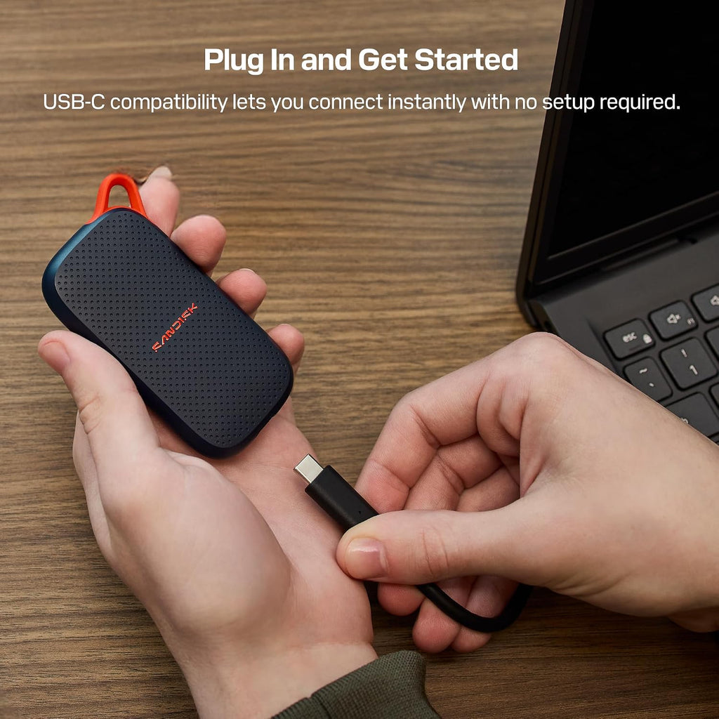 Sandisk 500GB Portable SSD, Up to 1000MB/s Read Speeds, Black (New Model) - Image 4