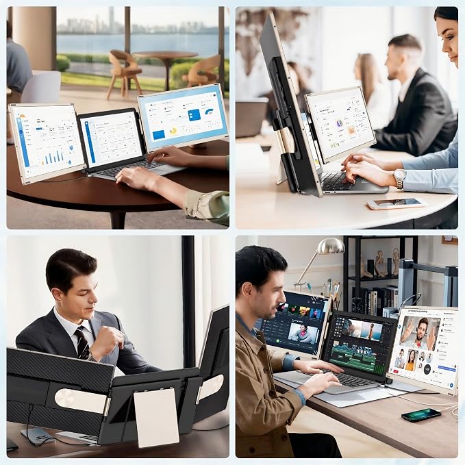 CIDETTY Laptop Screen Extender Monitor Portable, 15.6" FHD Monitor Extender Detachable Monitor for Laptops, Triple Laptop Monitor Extender compatiable with Windows, Mac, Android, Chrome, Switch & PS - Image 3