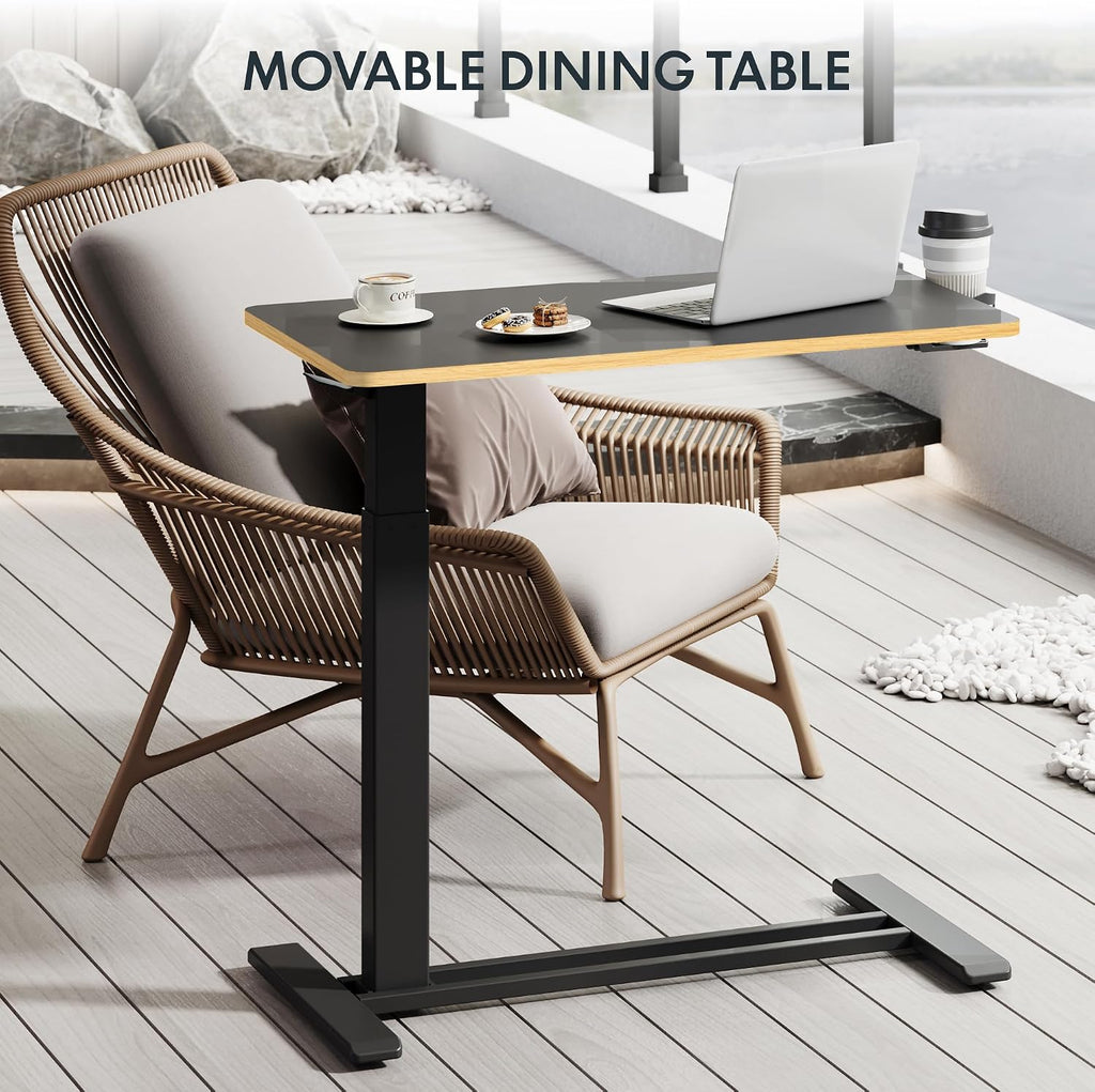 FLEXISPOT H7 32" Pneumatic Height-Adjustable Overbed Table with Wheels - Image 5