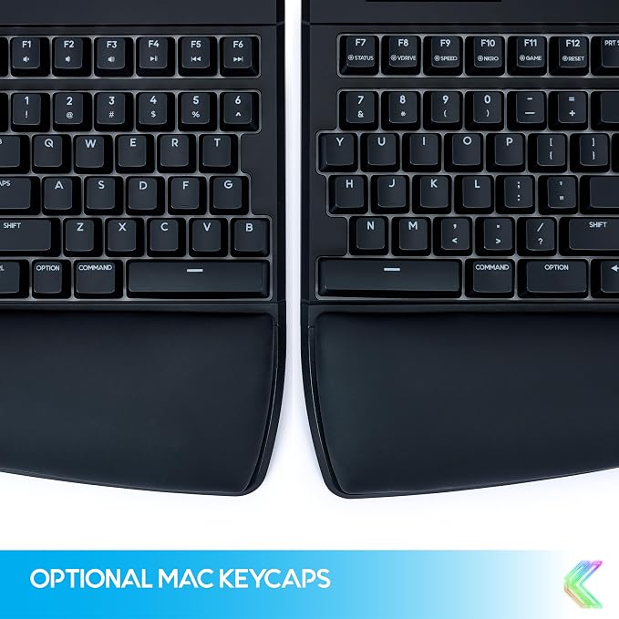 KINESIS Freestyle Edge RGB Plus Split Mechanical Keyboard | Hotswap Tactile Switches | RGB | Ergonomic | Detachable Palm Support | Fully Programmable | Mac Keycaps Included | Lift Kit Included - Image 7