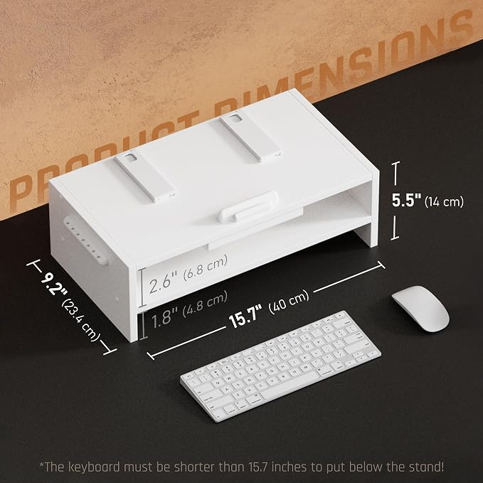 AFOOYO Adjustable Wood Laptop Stand, Ergonomic Height Angles Computer Holder Riser for Desk Compatible with Air, Pro, Dell, HP, Lenovo More 10-17.3" Laptops, White - Image 7
