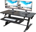 42 inch Stand Up Desk Converter, Height Adjustable Sit Stand Desk Riser, Black, 42PB by Lubvlook