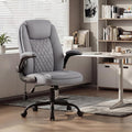 MALOL Leather Office Chair with Adjustable Lumbar Support Set of 2, Grey | Computer Desk Chair with Thick Cushion, Flip-Up Arms and Ergonomic Back, Comfy Executive Office Chair for Home Office Gaming by MALOL