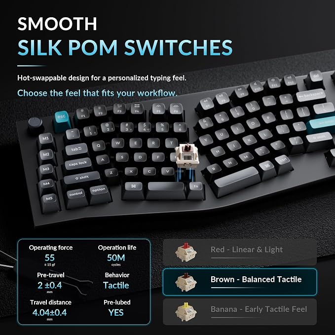 Keychron Q13 Ultra 8K Wireless Mechanical Keyboard, 96% Alice Ergonomic Layout with Numpad, Full Aluminum Custom Keyboard, ZMK, 8000Hz Polling Rate, Hot-Swappable RGB for Mac Windows Linux - Image 6