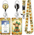 Highland Cow Lanyards for ID Badges, Badge Holder Retractable Clip by Gctriki
