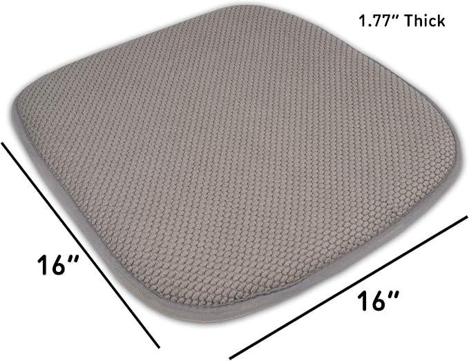 Sweet Home Collection Cushion Memory Foam Chair Pads Honeycomb Nonslip Back Seat Cover 16" x 16" 6 Pack Silver - Image 4