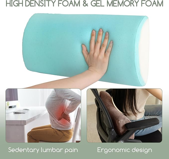 HIGOGOGO Lumbar Support Pillow for Recliner Chair/Accent Chair/Couch, Memory Foam Back Support Cushion for Elderly, Recliner Cushions for Back Rest, Pain Relief, Reading, Washable Cover, Brown - Image 4