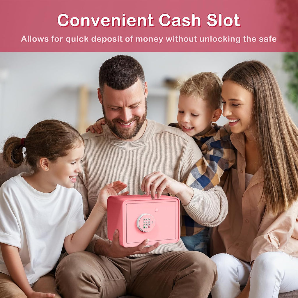 Goldenkey Kids Mini Safe Small Cash Box, Money Security Safe, Piggy Bank - Image 2