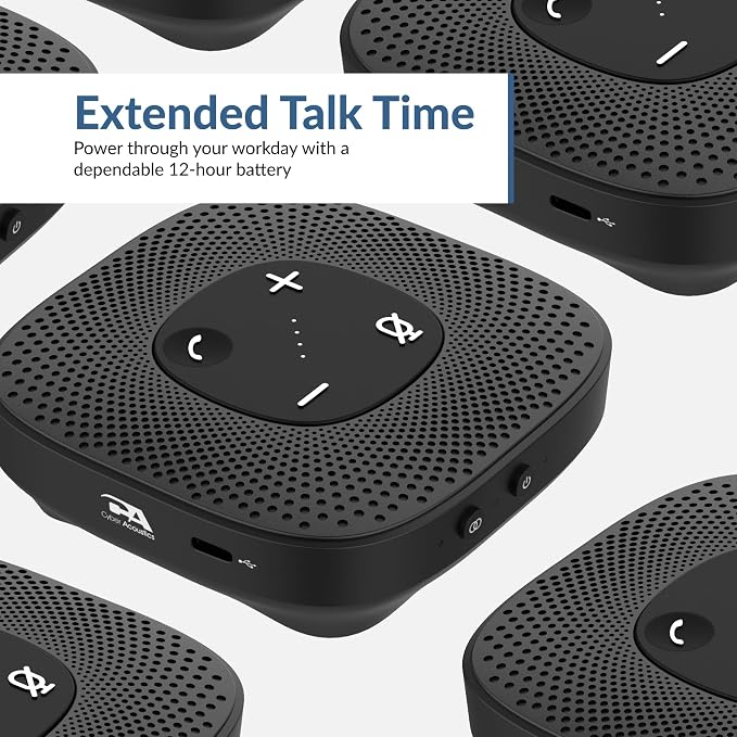 Cyber Acoustics SP-2000 USB Bluetooth Speakerphone with 360-Degree Mic | Great for Conference Calls, 66ft Wireless Range, 12-Hour Battery Life, Full Duplex Audio - Image 8