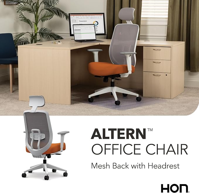 HON Altern Ergonomic Office Chair, Office Desk Computer Chair, Apricot | Mesh desk chair with lumbar support, headrest, seat slide, adjustable arms, computer chair for home office productivity - Image 7
