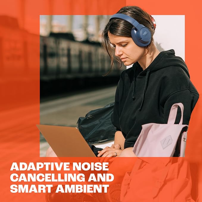 JBL Tune 770NC - Wireless Over-Ear Headphones - White | Adaptive Noise Cancelling with Smart Ambient, Bluetooth 53 with LE Audio, JBL Pure Bass Sound - Image 6