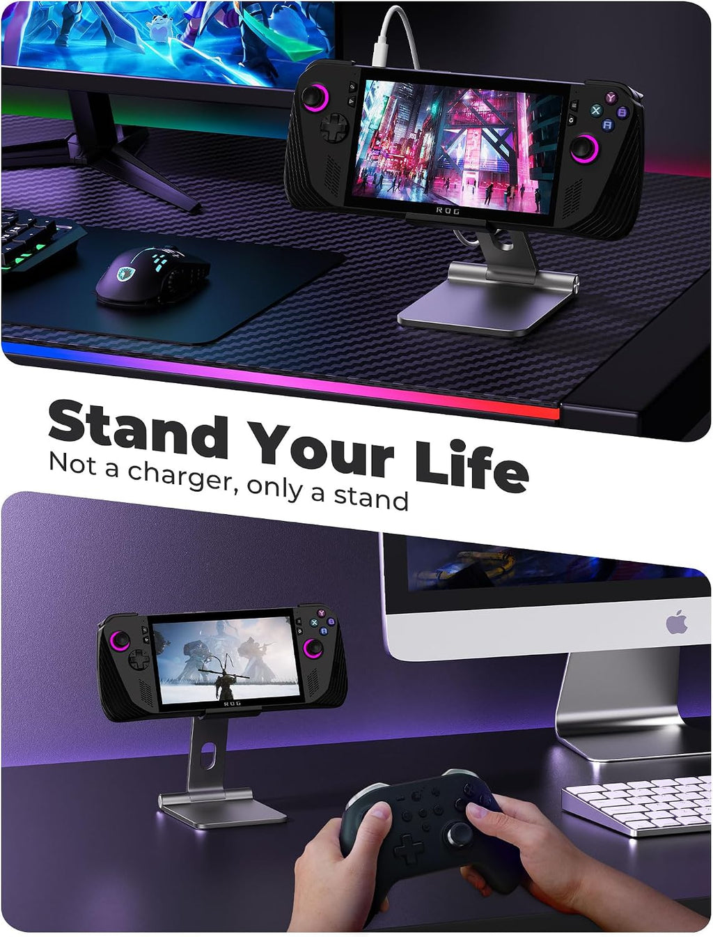 Foldable Adjustable Magnetic Stand Holder for Rog Ally X, iPhone - Image 4