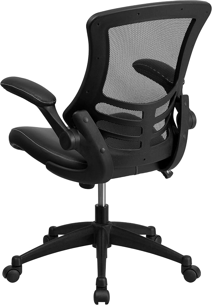 Flash Furniture Desk Chair with Wheels - Swivel Chair with Mid-Back Black Mesh and LeatherSoft Seat for Home Office and Desk - Image 13