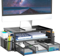 MINDEPOT 2 Tier Computer Monitor Stands with Drawer and 2 Pencil Holder | Computer Monitor Stands with Drawer and 2 Pencil Holder by MINDEPOT