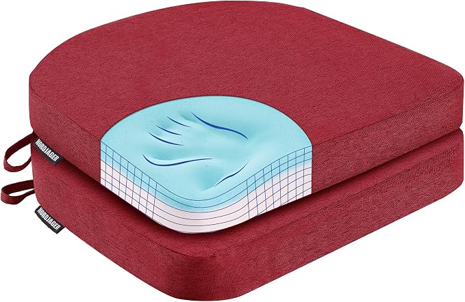 Nordjager Chair Cushions for Dining Chairs, 2 Pack Memory Foam Cushion | 2.5" Thick Chair Cushion; Waterproo Surface with 17" x 16" Size for Kitchen & Dining Chairs, Secure Ties and Washable Cover. by Nordjager