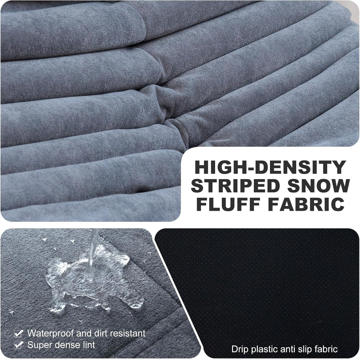 Full Foam Corner Chair, Bean Bag Floor Couch for Adults, Waterproof Fabric - Image 8