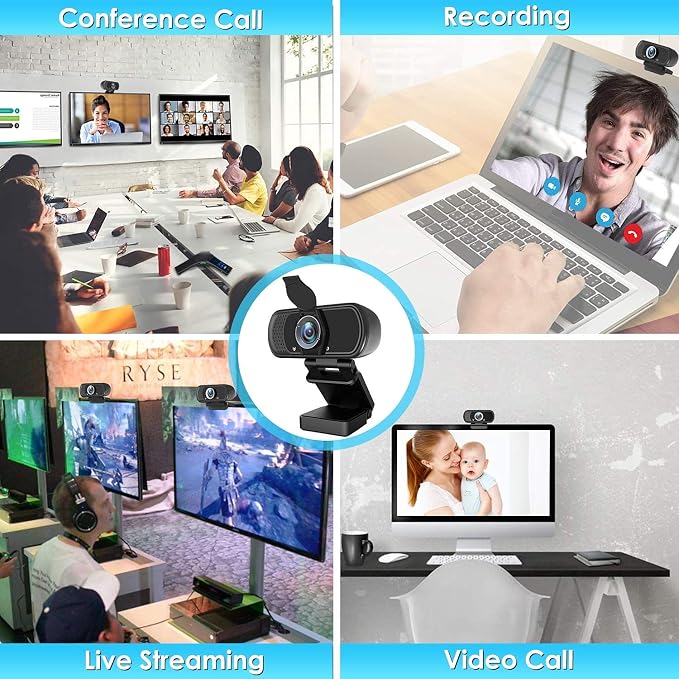 XPCAM HD 1080p Webcam with Microphone,USB Web Camera for Computer PC Laptop | PC Webcam with Cover/Tripod,110°FOV Wide Angle,Plug&Play Streaming Computer Camera for Laptop Mac Zoom,Teams,Twitch Gaming - Image 7