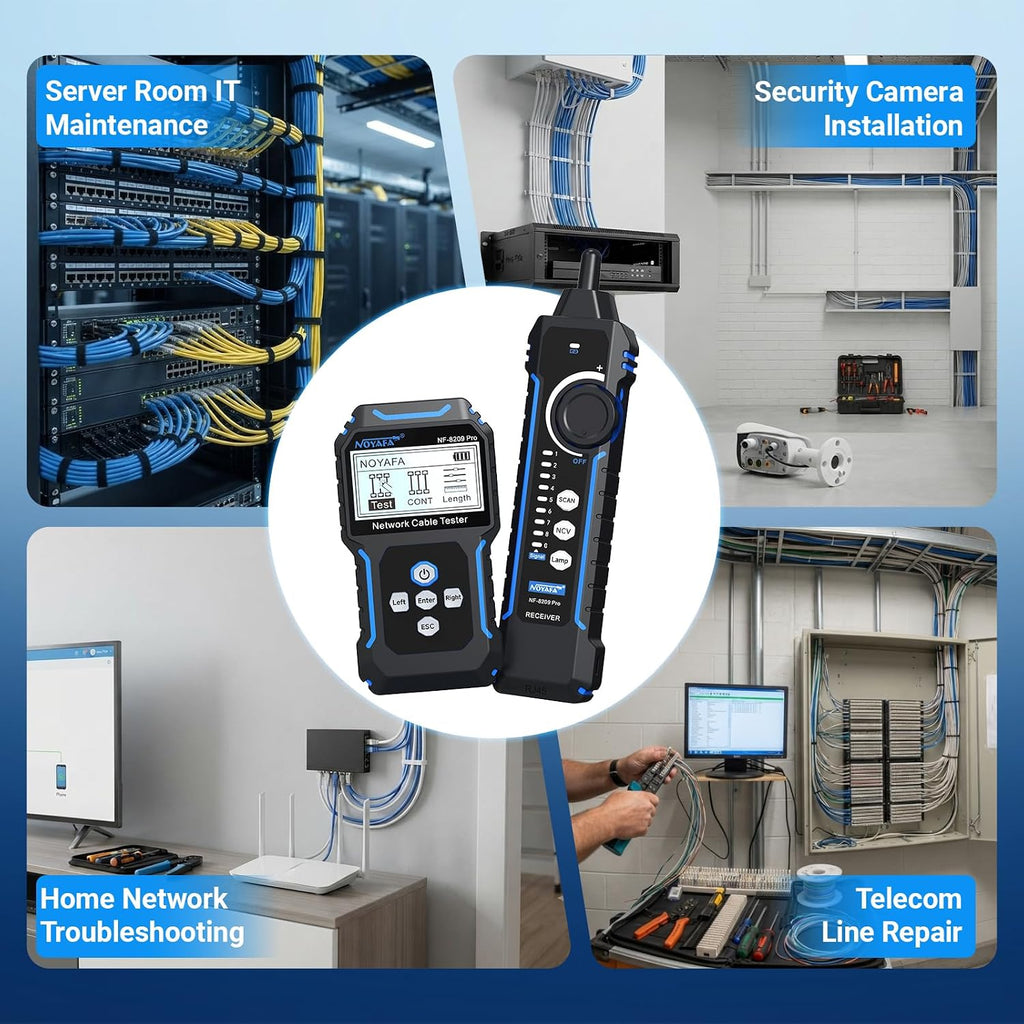 NOYAFA NF-8209PRO Network Cable Tester, PoE Wire Tracker with Length & NCV - Image 7
