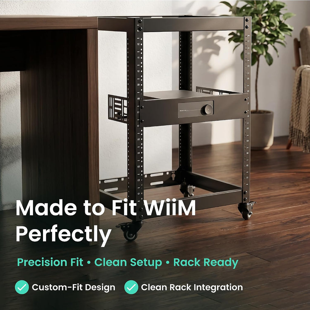 ynVISION.DESIGN 2U Rack Shelf for WiiM Amp, Amp Pro, Vibelink Amp, 4 Pack - Image 3