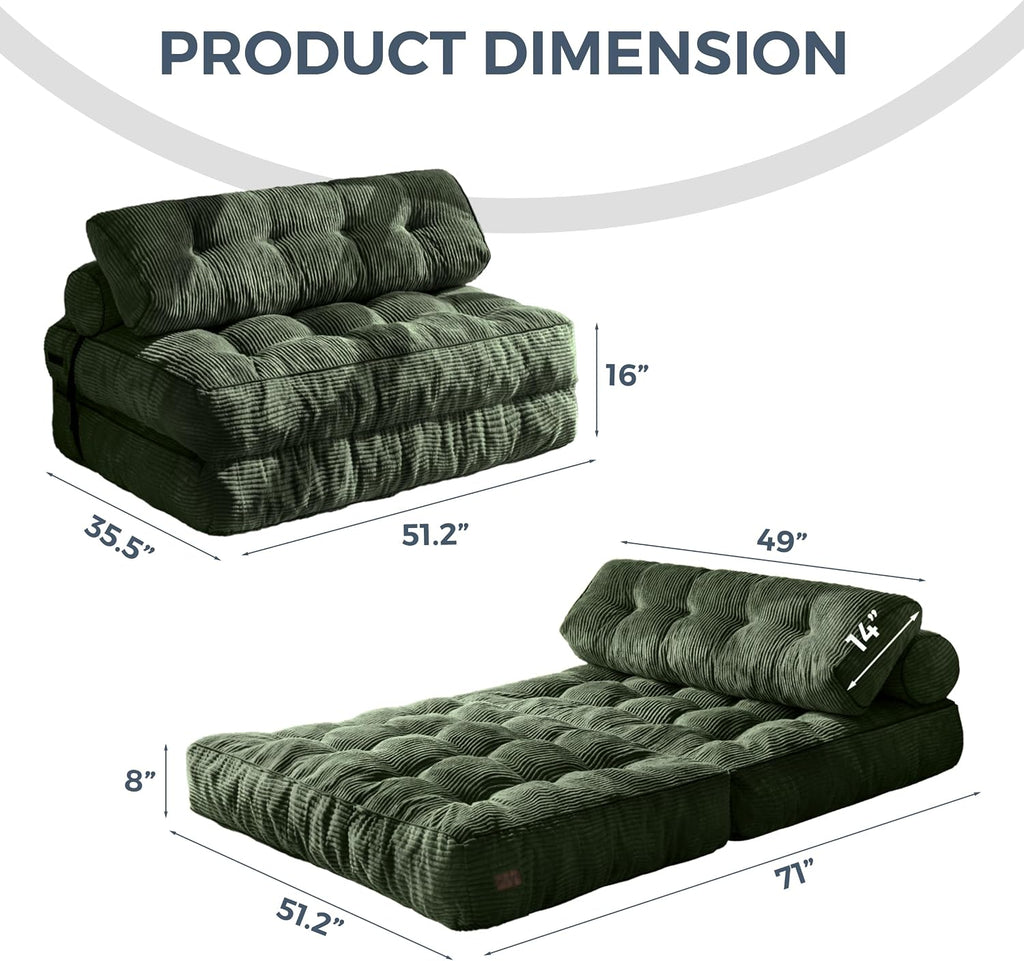 MAXYOYO Folding Sofa Bed, Convertible Chair Bed with Pillow - Image 2