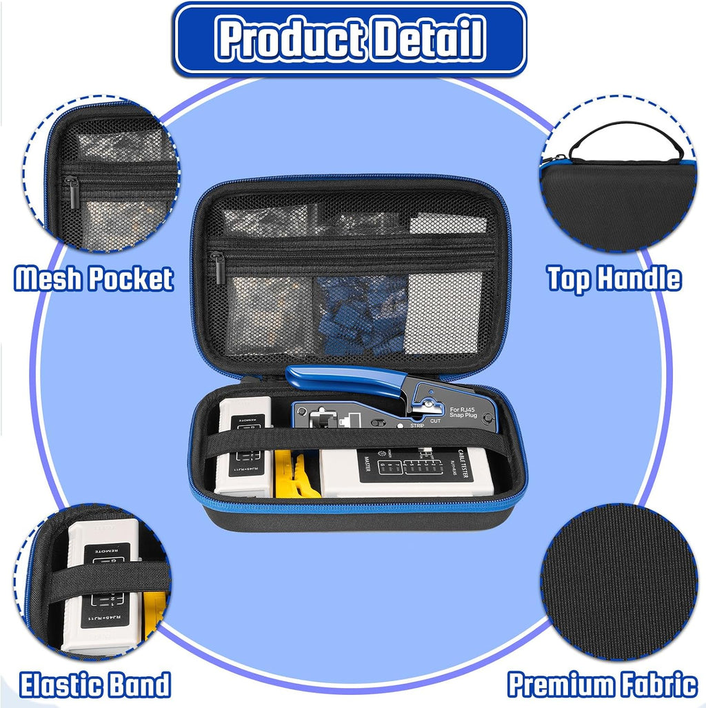 RJ45 Crimp Tool Kit with Case, Pass Through Ethernet Cat5 Cat6 Crimper - Image 9