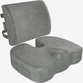 FORTEM Seat Cushion & Lumbar Support for Office Chair, Wheelchair, Car | Memory Foam | Ergonomic Design | Washable Cover | Non Slip | Grey by FORTEM