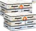 6 Pack Under Bed Storage Bags, 90L Foldable Clear Containers with Handles | Dual Zipper Storage Bins for Comforters, Bedding, Blankets, Closet Organizer for Clothes, Linen Sheets, Sweaters by Unknown