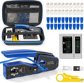 RJ45 Crimp Tool Kit with Case, Pass Through Ethernet Cat5 Cat6 Crimper by NIFUYOP