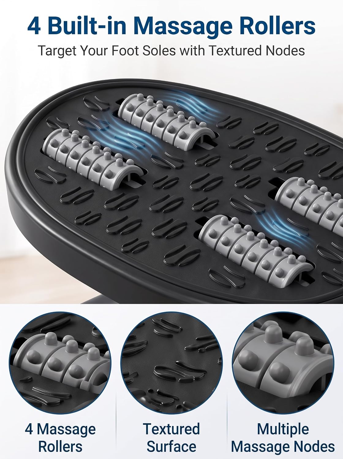Foot Rest Under Desk 360° Rocking Footrest with Massage Rollers - Image 3