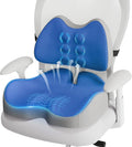 Benazcap Large Memory Foam Seat Cushion Lumbar Support Pillow for Sciatica & Tailbone Pressure Relief Coccyx Pad for Office Chair, Wheelchair, Car, Home, Office, Blue by Benazcap