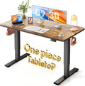 FEZIBO One-Piece Standing Desk, 55"x28" Seamless Tabletop Electric Height Adjustable for Home Office, Study Rooms & Multi-Device Workstations, Rustic Brown by FEZIBO