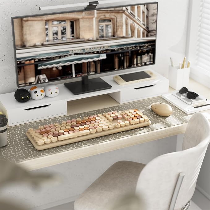 Colorful Wireless Keyboard and Mouse Combo Milk Tea Colorful | Full-Sized Office Keyboard with Typewriter Flexible Keys, 2.4GHz Dropout-Free Connection, Optical Mouse for PC Laptop - Image 2