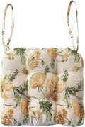 vctops Farmhouse Floral Print Chair Cushions with Ties U-Shaped Soft Comfortable Chair Pads Non Slip Seat Cushions for Indoor Dining Room and Kitchen Chairs (Flower D,16"x16") by vctops