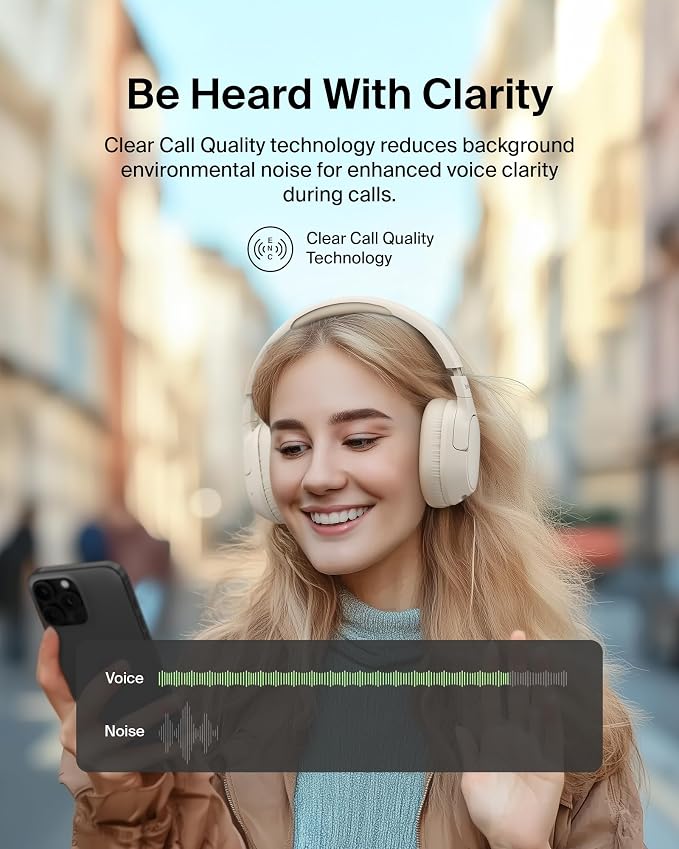 Belkin Isolate Over-Ear ANC Headphones, CloudCushion, 60H | Hybrid active noise cancelling, Bluetooth 5.4, foldable, multipoint, travel, home, office, USB-C and 3.5mm cable - Image 4
