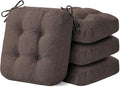 IASEAHK Chair Cushions for Dining Chairs, Dining Chair Cushions, Tufted Indoor Chair Pads with Ties & Non Slip Backing, Seat Cushions for Kitchen Chairs 16.5” x 16.5” x 3.5”, Set of 4, Brown by IASEAHK