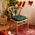IPYNBAP Chair Cushions for Dining Chairs Set of 2, Kitchen Chair Cushions, Chair Pads with Ties Non Slip Backing, Christmas Room Decor, Tufted Memory Foam Seat Cushion 2 Pack, 15.5x15.5x4, Dark Green by IPYNBAP