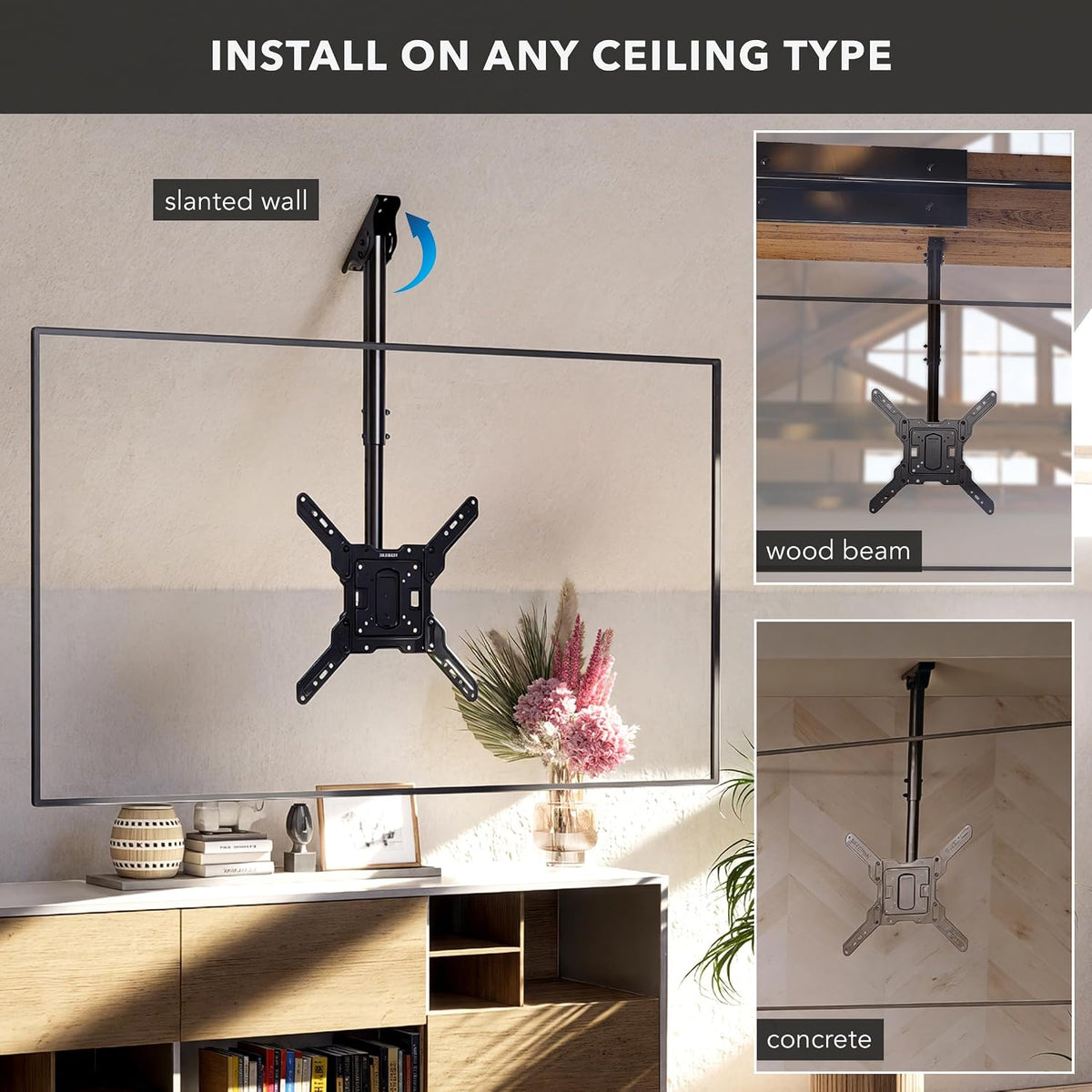 Mount-It! Ceiling TV Mount, 32-65", 99 lbs, MI-511 - Image 3