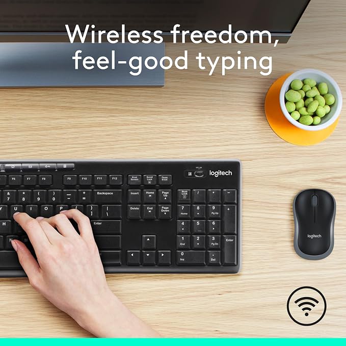 Logitech MK270 Full Size Wireless Keyboard and Mouse Combo - Black - Image 2