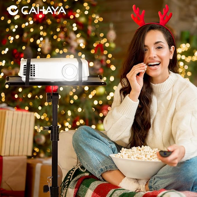 CAHAYA Projector Stand Tripod Adjustable Height Portable Laptop Rack Tray | 26-51.5" Adjustable Height Holder for Projectors Laptops Books Tablets Heavy-duty Stand for Outdoor Movies Music - Image 9