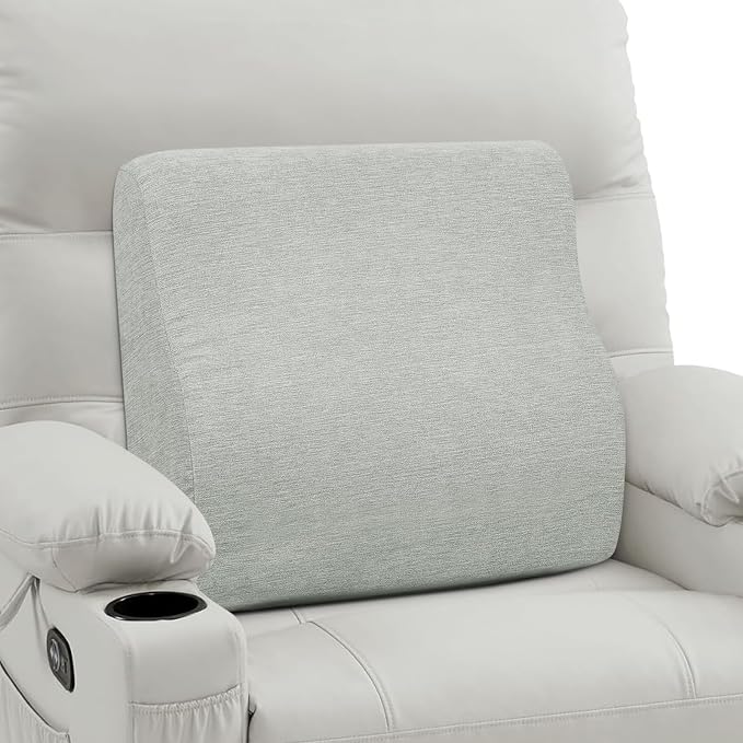Lumbar Support Pillow for Recliner & Back Pillow for Couch, Dual Layer Memory Foam Back Support for Deep Recliner Chair for Senior Citizen to Sit Up Straight Light Grey by TANYOO