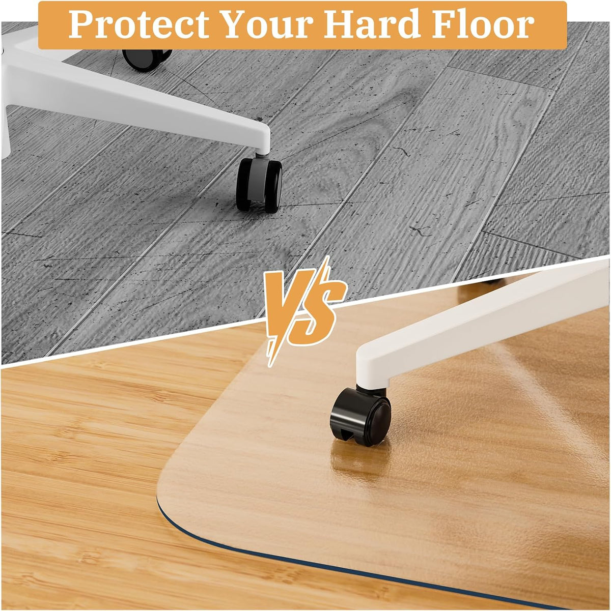 Office Chair Mat for Hardwood Floor, 46" x 60" Clear Plastic - Image 7