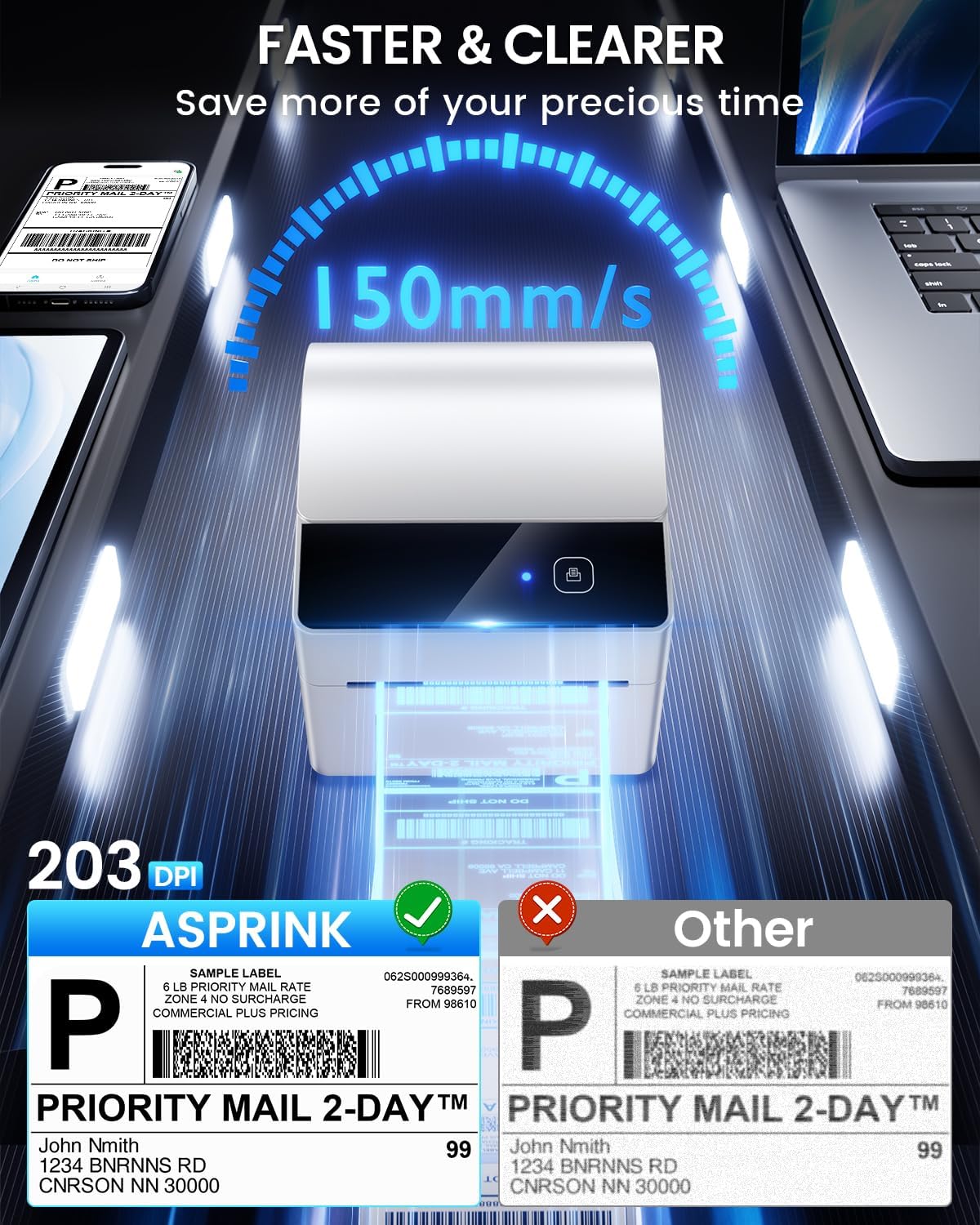 Bluetooth Shipping Label Printer 4x6 - Image 5