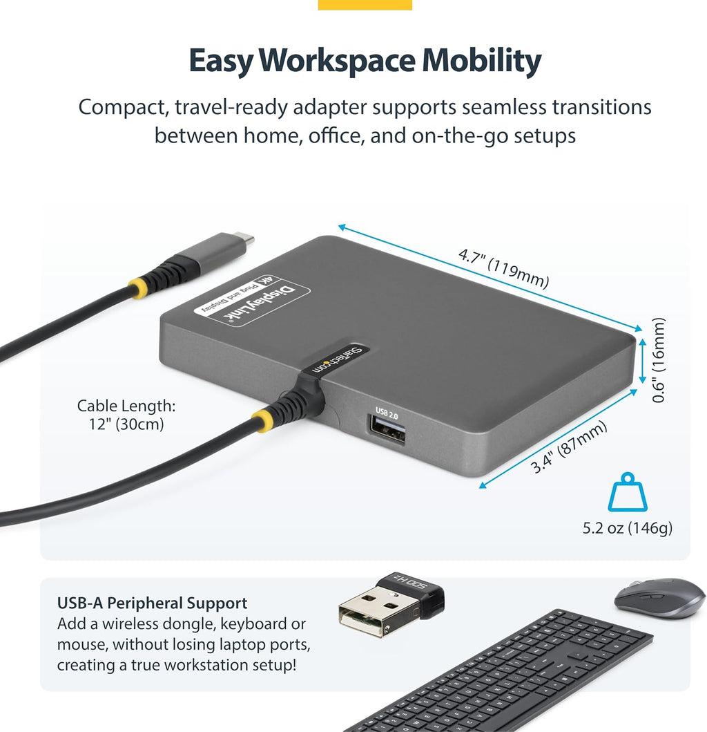 StarTech USB-C to Quad HDMI 4K60 Workstation Dock, 140W PD, DisplayLink - Image 5