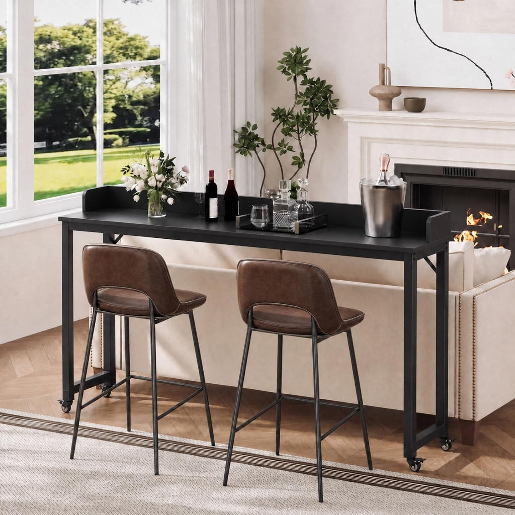 Clevich Overbed Table with Wheels, 16" D x 71" W x 41" H Mobile Bed Desk - Image 8