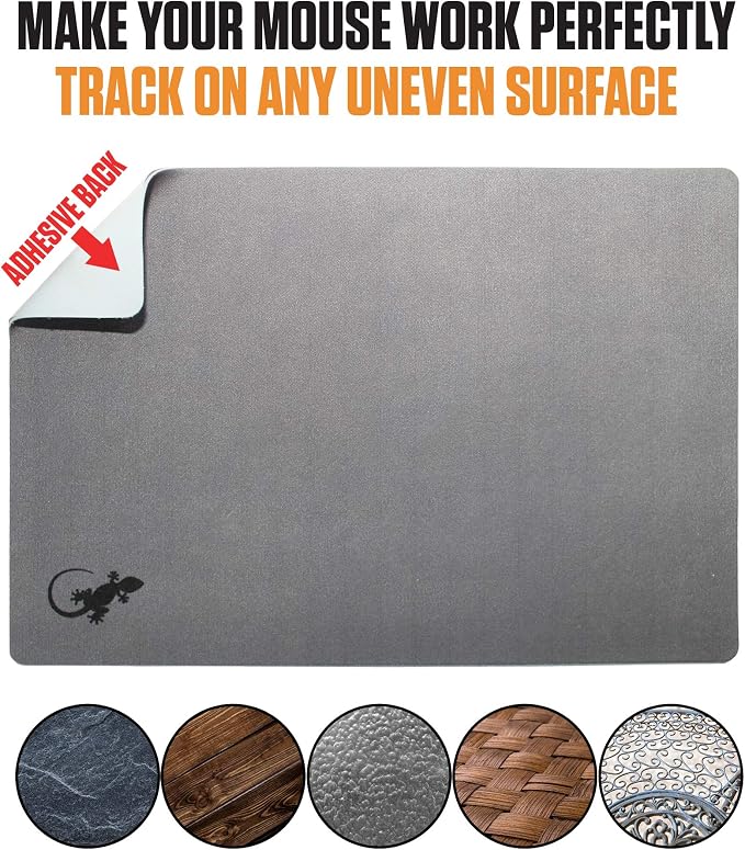 Travel Stick on Mouse Pad with Adhesive Bottom - Peel and Sticks to Any Surface - Portable (XL - Gray) - Image 5