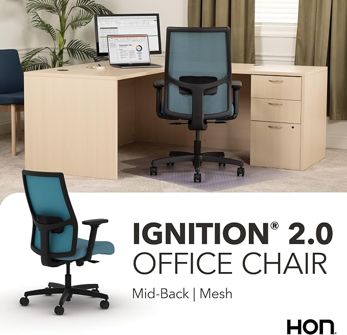 HON Ignition 2.0 Ergonomic Office Chair, Lumbar Support, Desk Chair, Sky | Ergonomic office desk chair with lumbar support, adjustable arms, office decor, workstation comfort for focused productivity - Image 7