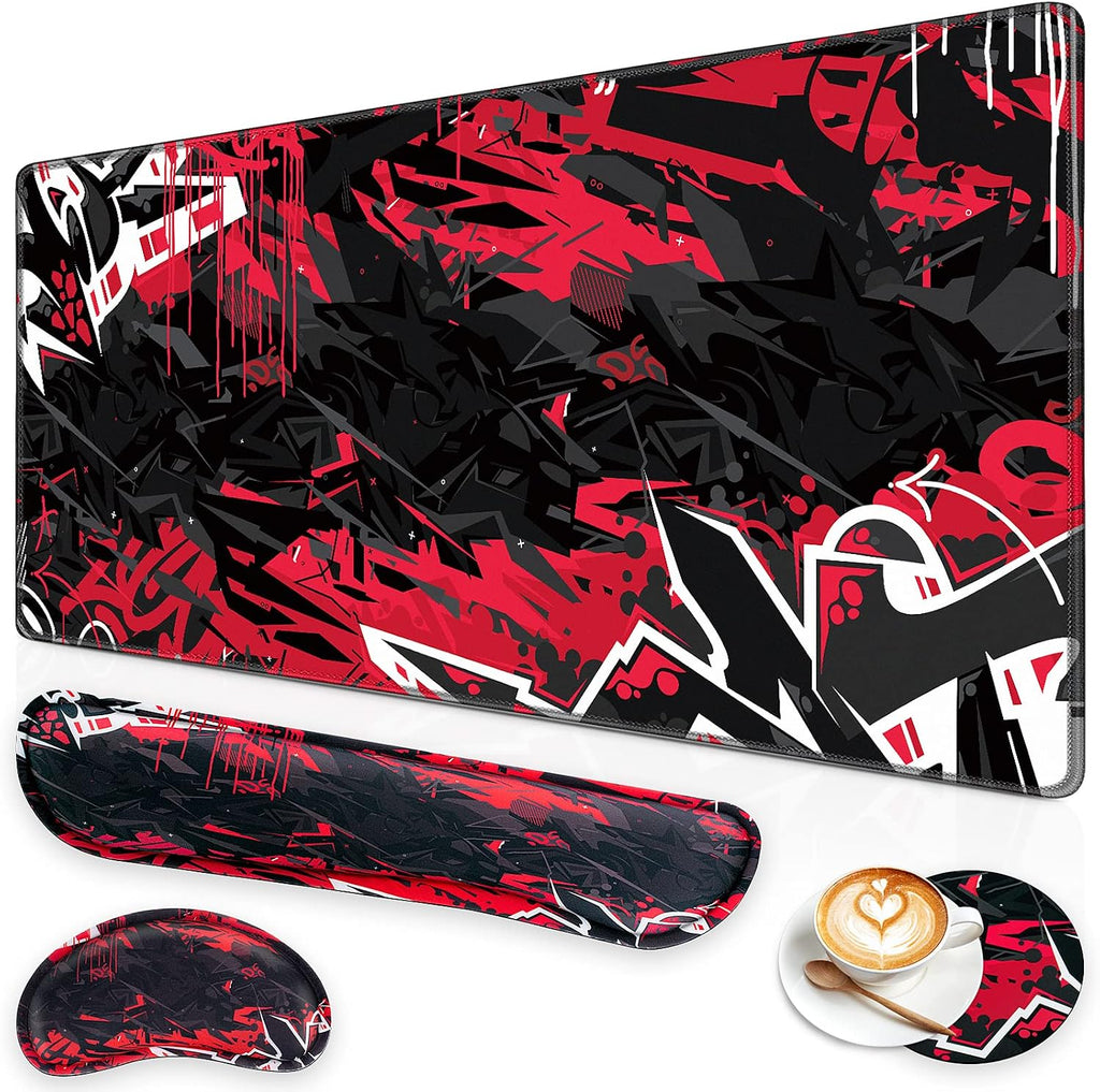 Canjoy Desk Mat with Keyboard and Mouse, Desk Pad with Wrist Rest Support by Canjoy