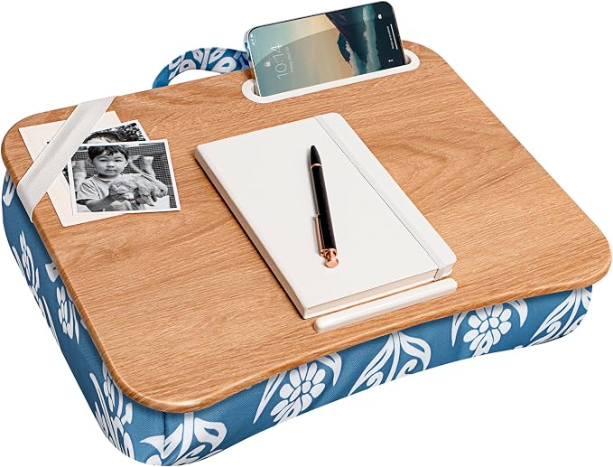 LAPGEAR Designer Lap Desk – Floral Bock Print, 2-Pack with Storage Basket - Image 2