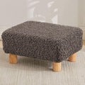 Small Foot Stool Ottoman, Sherpa Footstool Ottoman Foot Rest for Couch, Rectangle Footstools and Ottomans Small for Living Room, Entryway and Bedroom (Brown) by FIMIVIBI