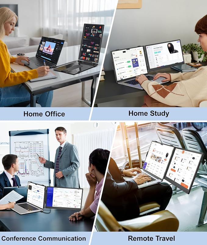 14.2" Laptop Screen Extender, 1.87lb Ultra-Thin Portable Monitor for Laptop | 1080P FHD IPS Display, Lightweight Travel Monitor for 14"-17.3" Laptops, Plug & Play, Compatible with Mac/Chrome/Wins/Android - Image 6
